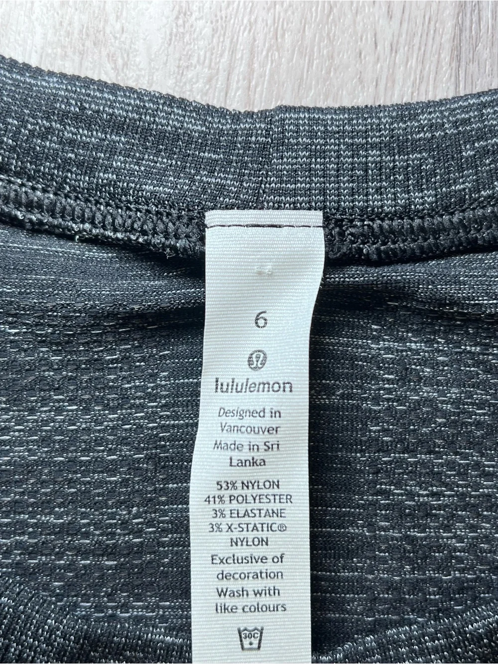 Lululemon Long Distance Short Sleeve Heathered Black (First Release) Size 6 NWT